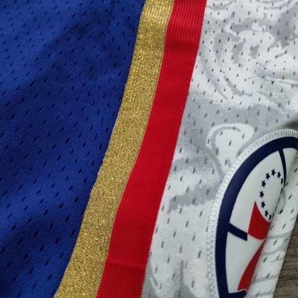 Mitchell and Ness NBA 76ers Sixers Swingman Basketball Shorts Asian NYC … - Picture 3 of 6